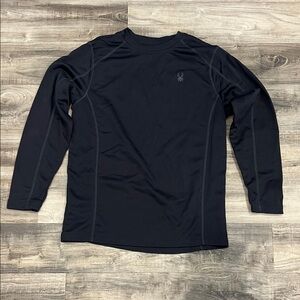 Spyder Men's Black Long Sleeve Fleece Lined Shirt